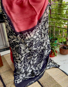 Hand Painted Saree on Pure Silk — Pink 01