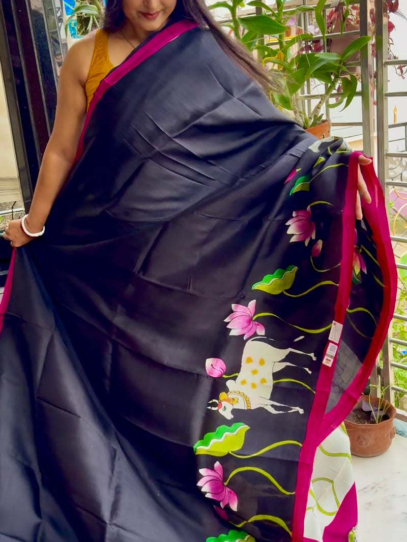 Hand Painted Saree on Pure Silk — 07