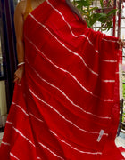 Hand Painted Saree on Pure Silk — Red & Black 08