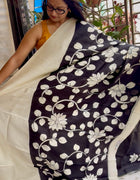 Hand Painted Saree on Pure Silk — Black 02