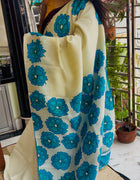 Hand Painted Saree on Pure Silk — Beige 12