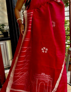Hand Painted Saree on Pure Silk — Pink 04