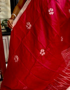 Hand Painted Saree on Pure Silk — Pink 04