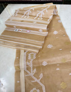 Pure Silk Muslin Jamdani — Beige 04