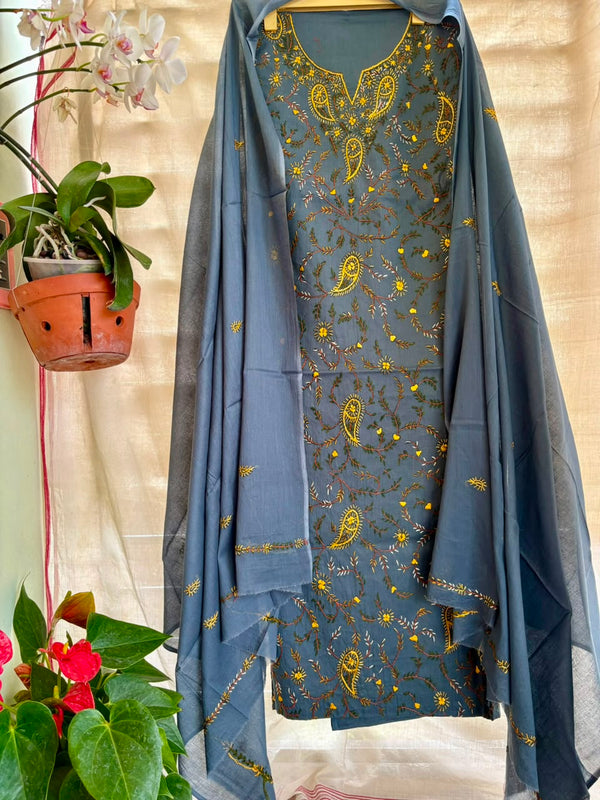 Kashmiri Suit in Pure Cotton