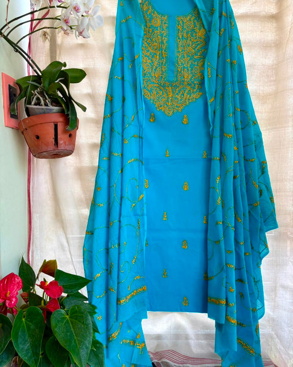 Kashmiri Suit in Pure Cotton