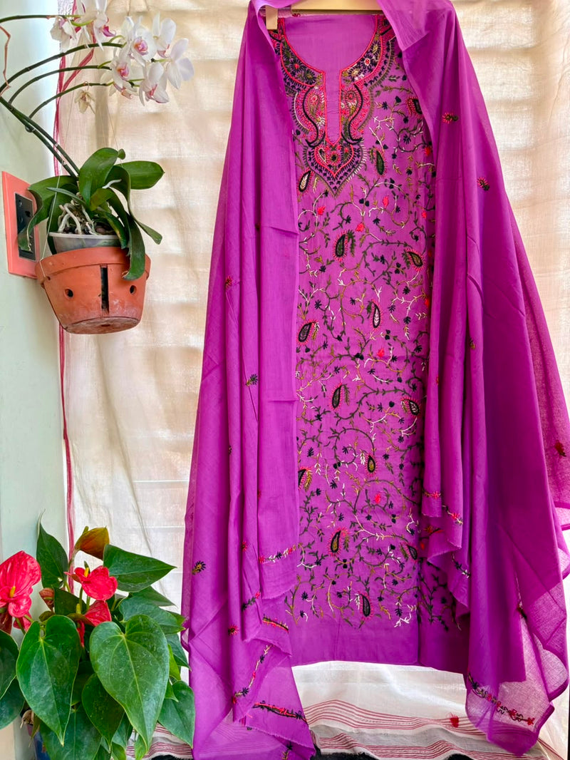 Kashmiri Suit in Pure Cotton