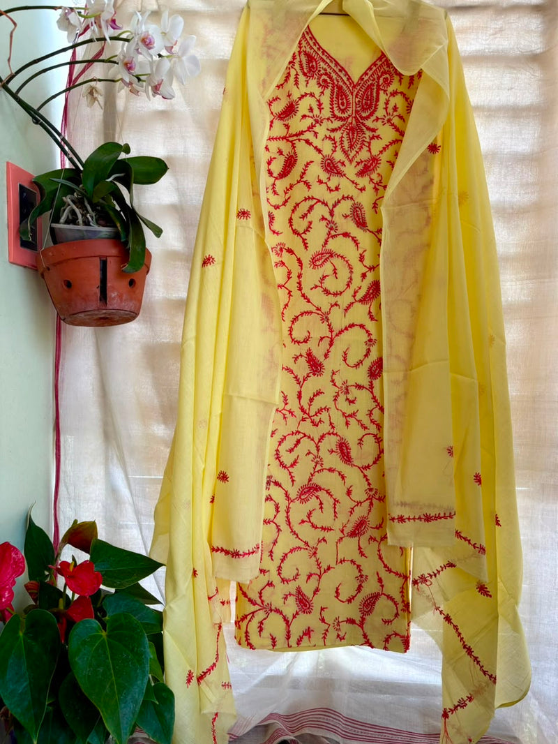 Kashmiri Suit in Pure Cotton
