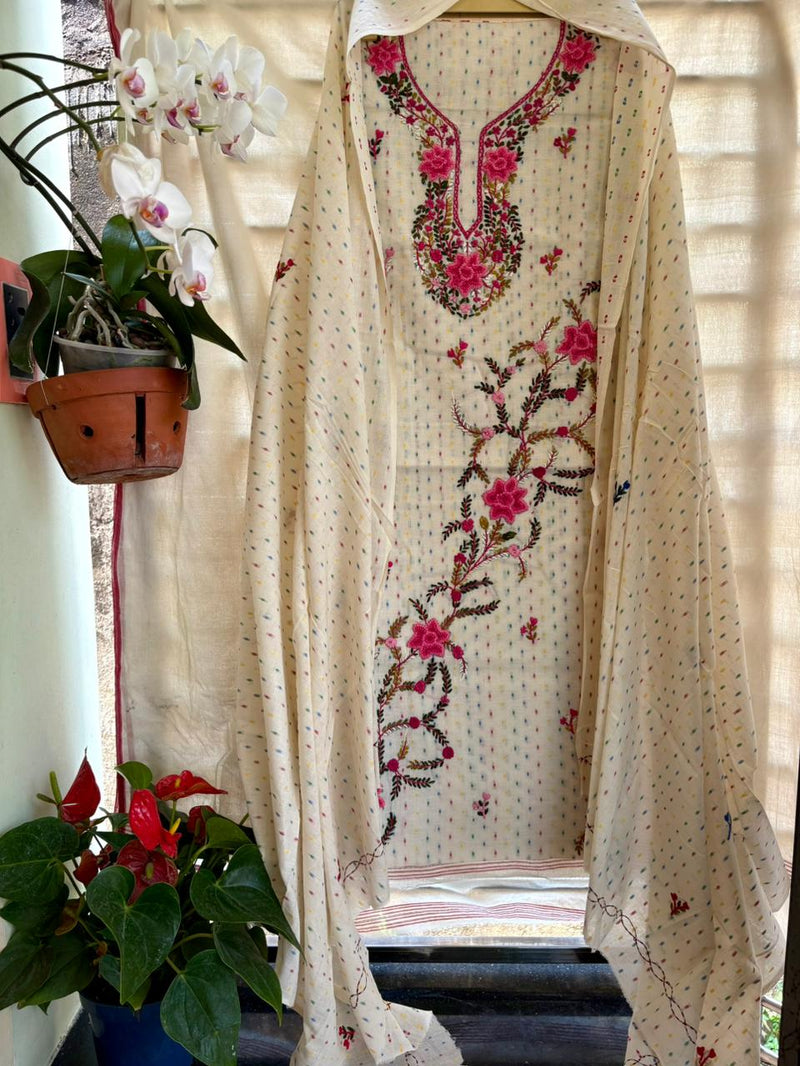French Knot & Bullion in Pure Cotton