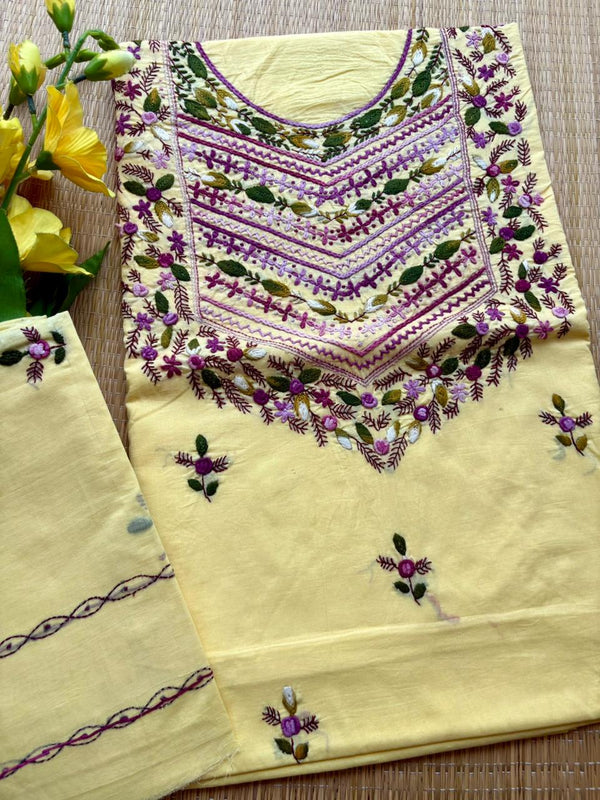 French Knot & Bullion in Pure Cotton