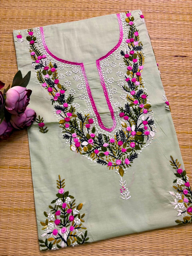 Hand Embroidered Kurti Fabric