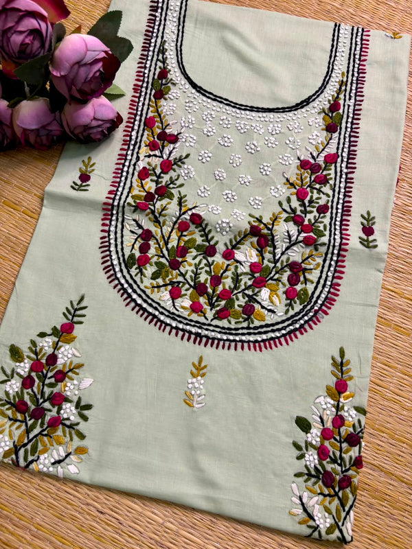 Hand Embroidered Kurti Fabric