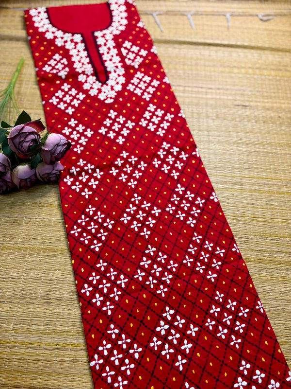 Hand Embroidered Kurti Fabric