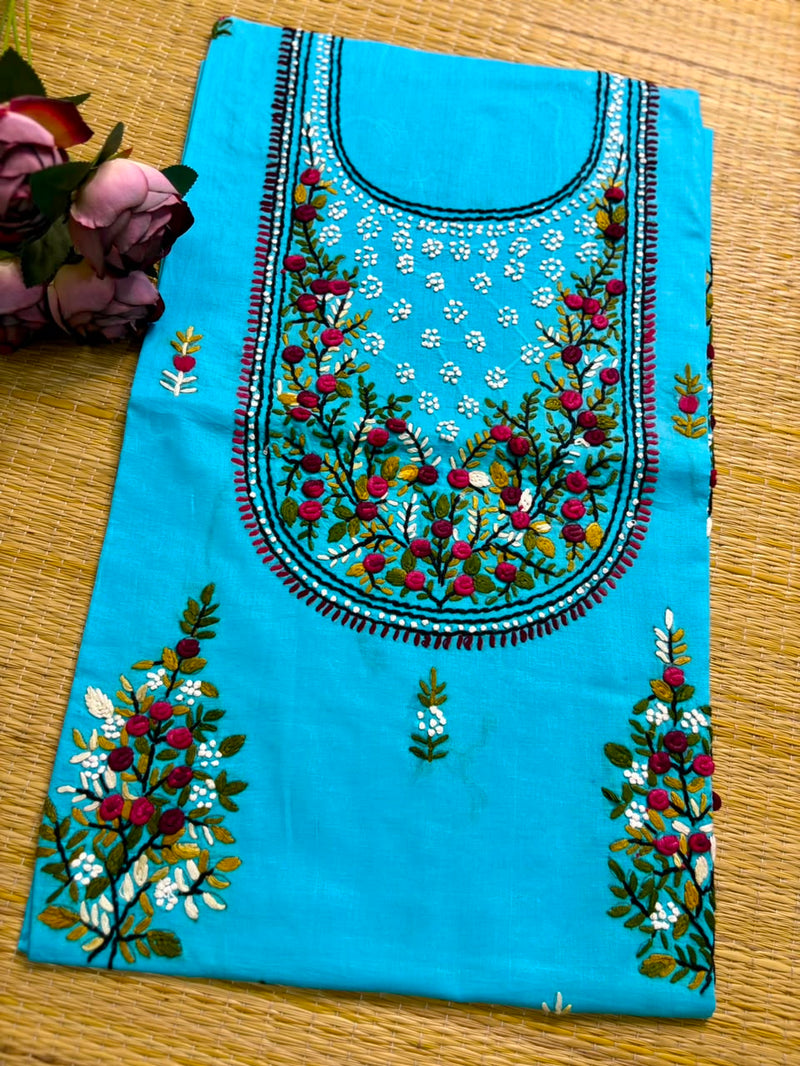 Hand Embroidered Kurti Fabric