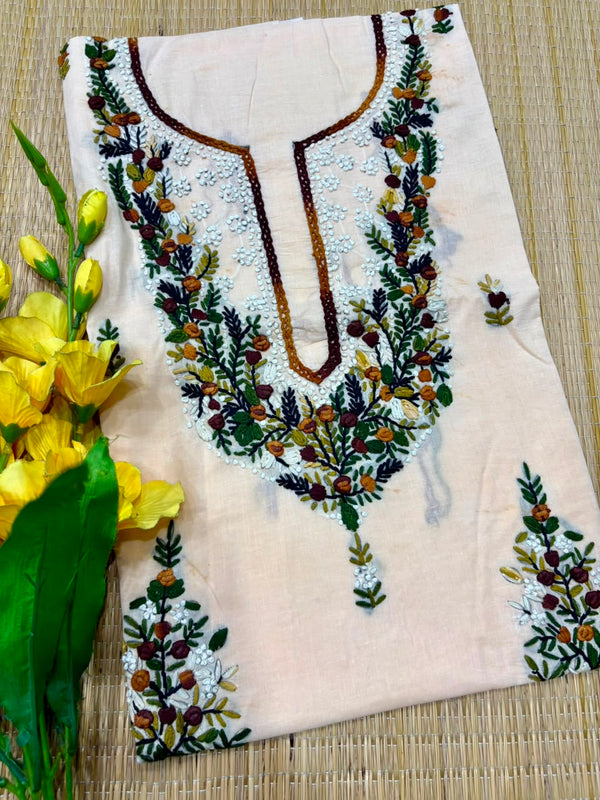 Hand Embroidered Kurti Fabric