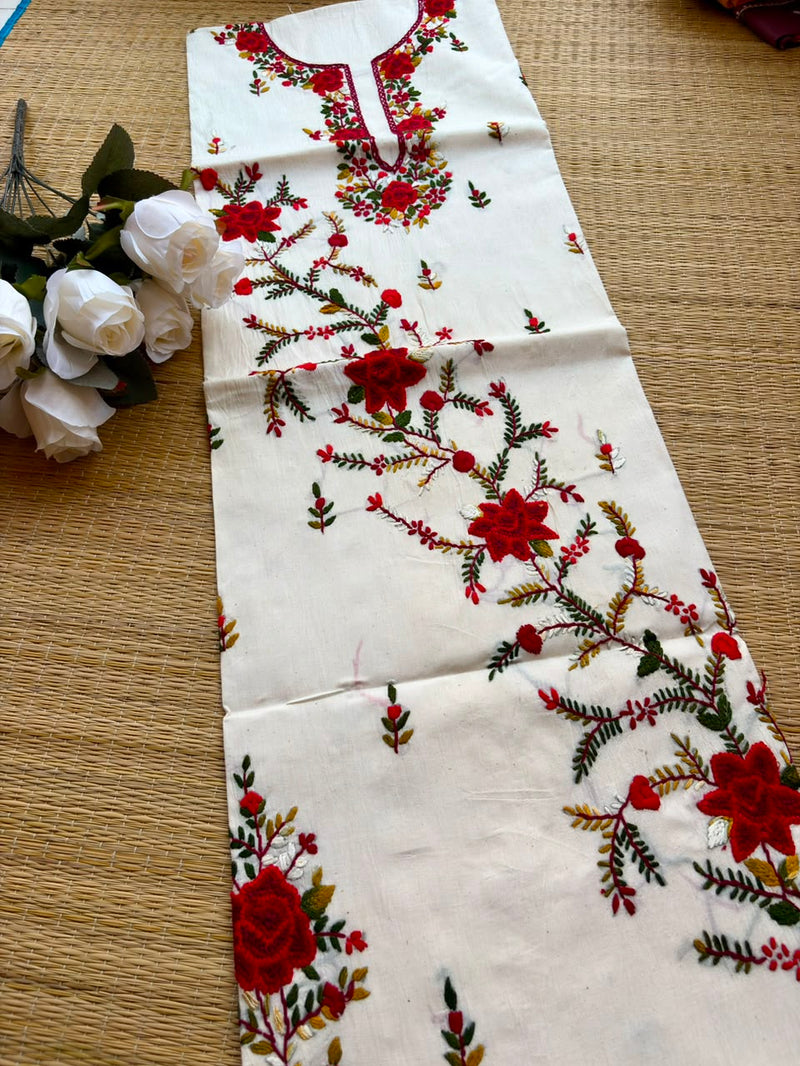 Hand Embroidered Kurti Fabric