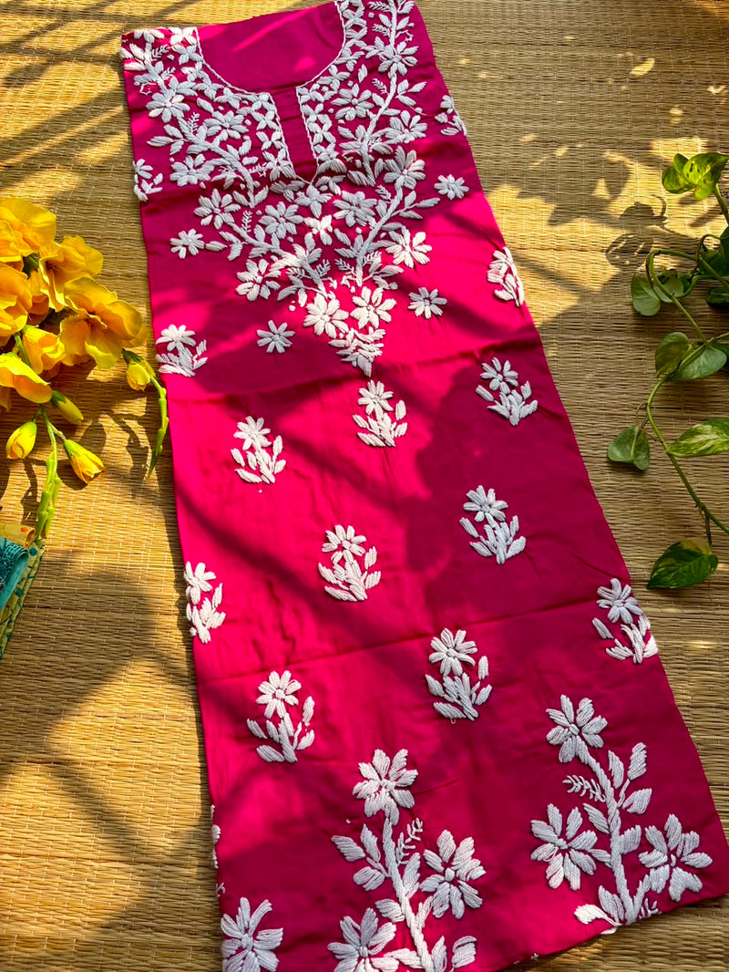 Hand Embroidered Kurti Fabric
