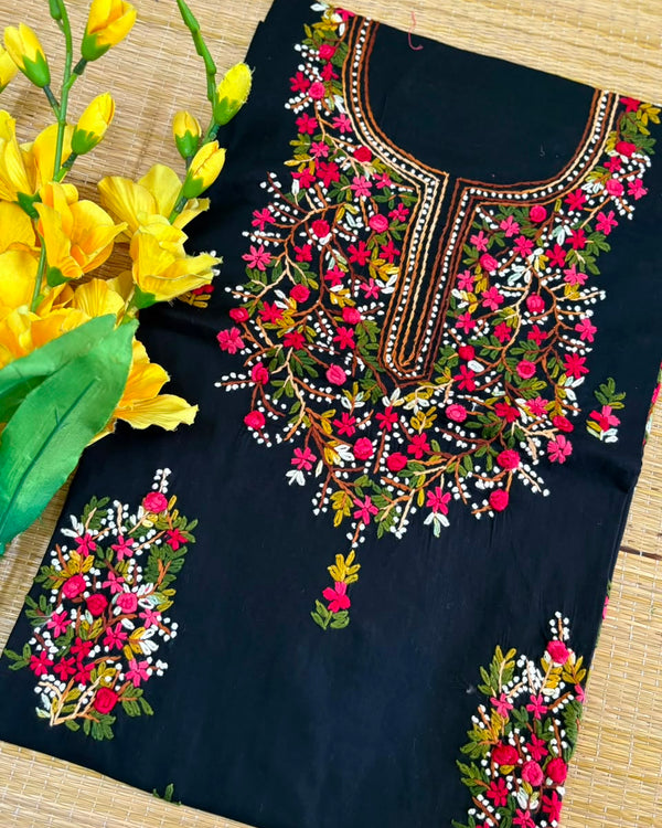 Hand Embroidered Kurti Fabric