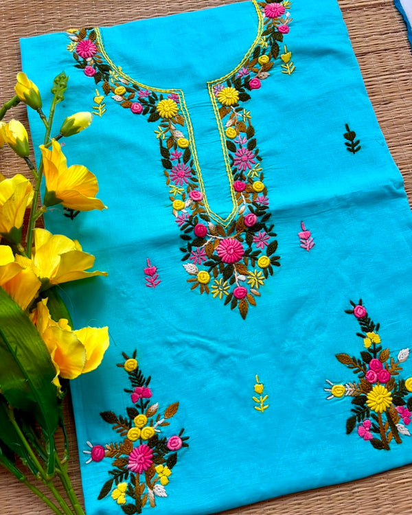 Hand Embroidered Kurti Fabric