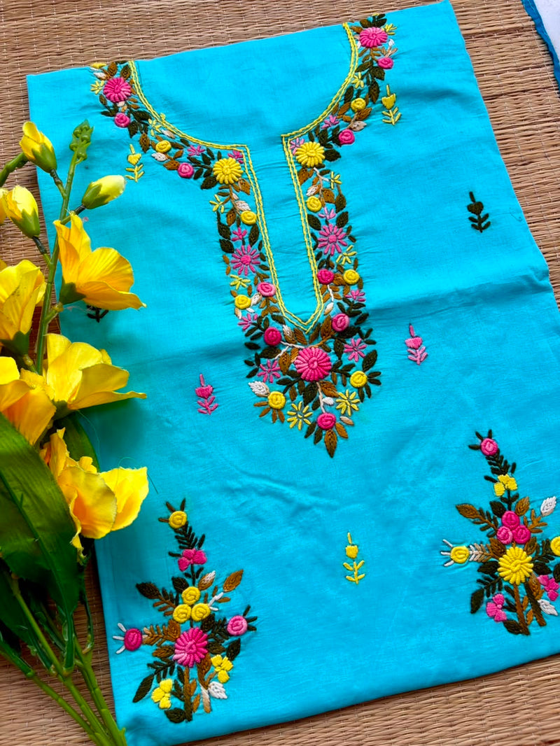 Hand Embroidered Kurti Fabric