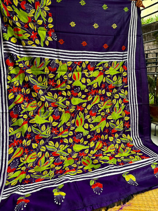 Kantha Work Saree