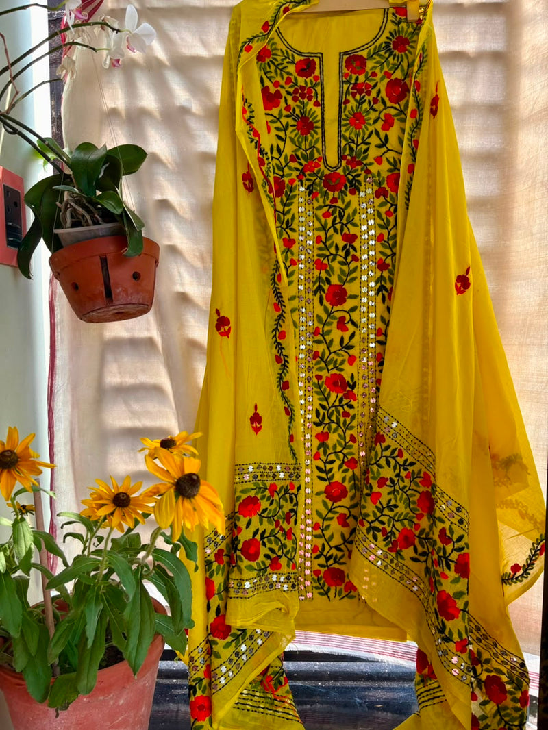 Phulkari Suit in Pure Cotton