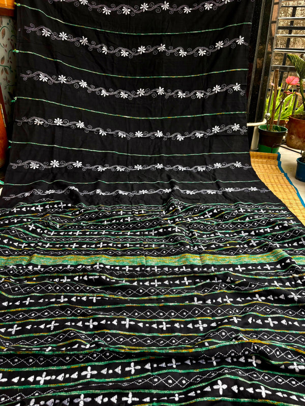 Cotton Kantha Work Saree