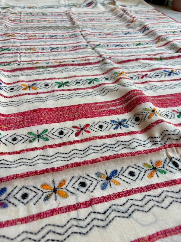 Cotton Kantha Work Saree