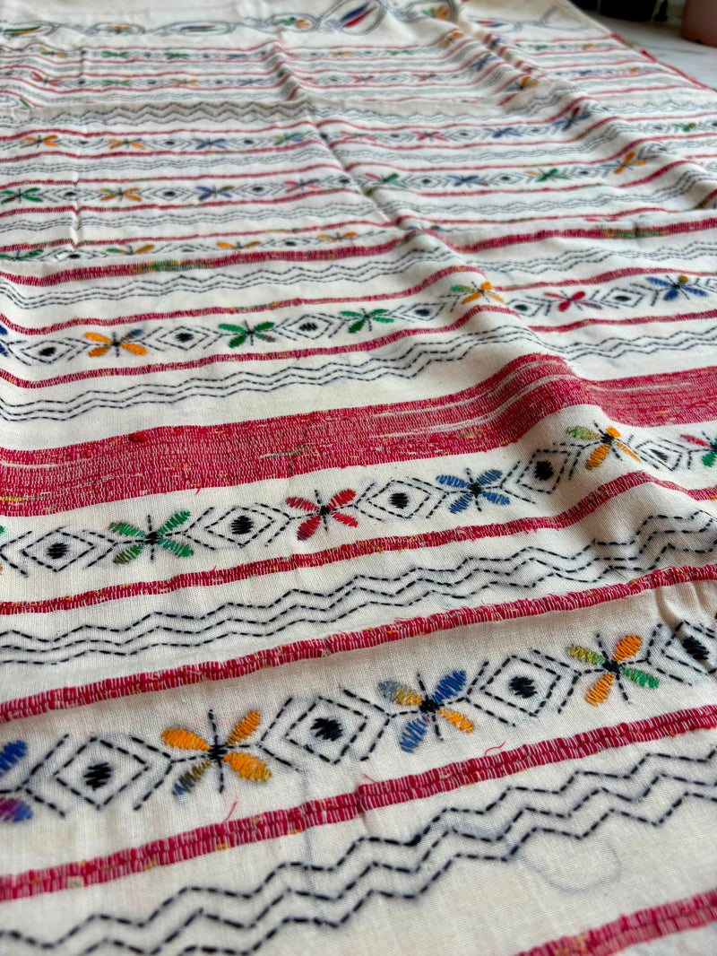 Cotton Kantha Work Saree