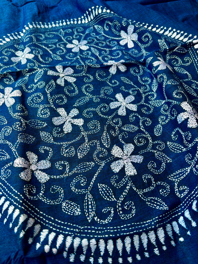 Cotton Kantha Work Saree