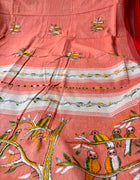 Cotton Kantha Work Saree