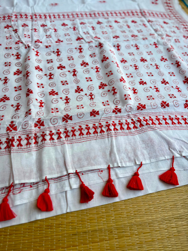 Cotton Kantha Work Saree