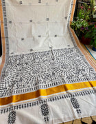 Cotton Kantha Work Saree