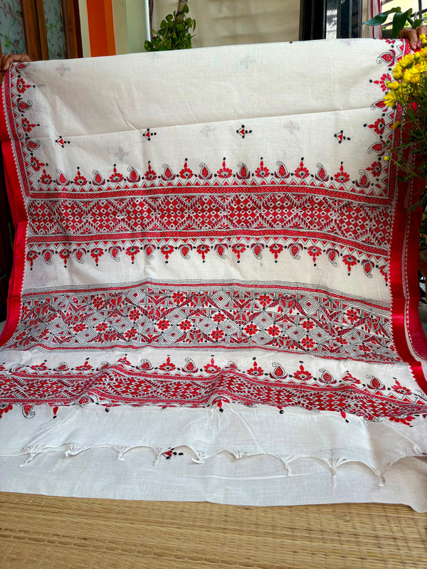 Cotton Kantha Work Saree