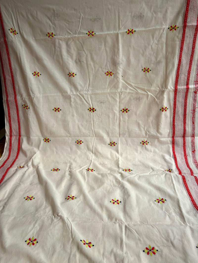 Cotton Kantha Work Saree
