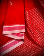 Bengal Cotton Handloom Saree — Red 06
