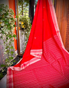 Bengal Cotton Handloom Saree — Red 06