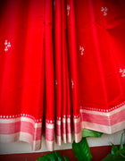 Bengal Cotton Handloom Saree — Red 06
