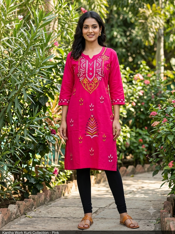 Stitched Kurti on Kantha Work — 09
